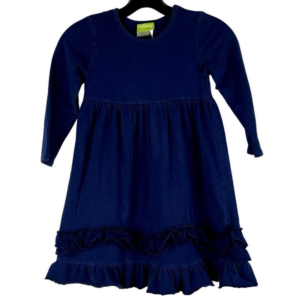 Classic Whimsy Blue Ruffle Long Sleeve Dress 6